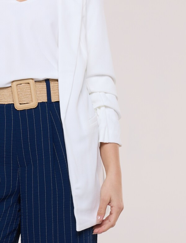 Blazer Crepe Manga Fruncida CRUDO