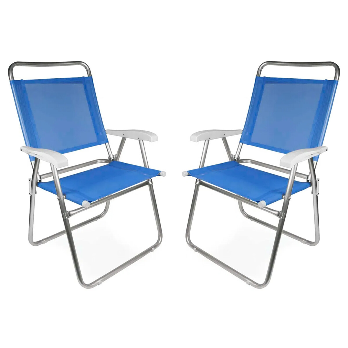 Set Silla X2 en Aluminio 120 kg PVC Master Plus Fashion Mor - Azul 