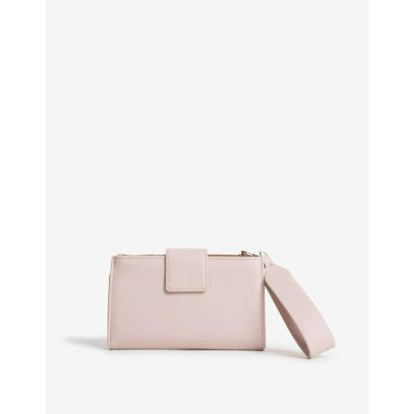 Billetera Fichero Con Solapa Rosa Claro