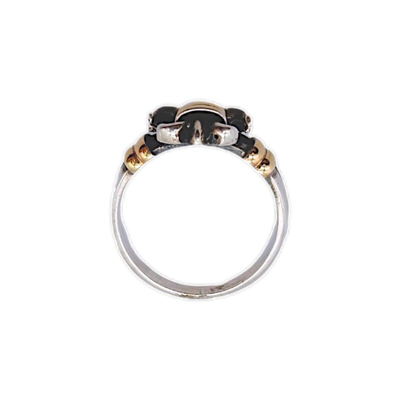 Anillo Flor de Lis-Plata y Oro-Sin Piedra-AN5229 sinpiedra