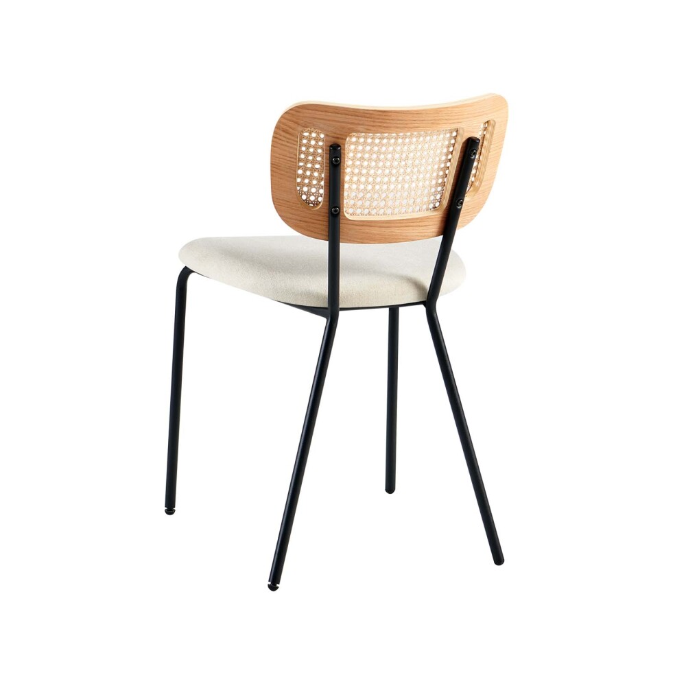 SILLA DE COMEDOR RATTAN-Y-METAL NATURAL-BEIGE BRISA