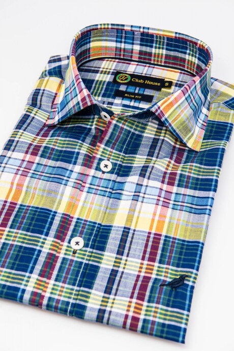 Camisa Short Collar Slim Fantasia- Novara