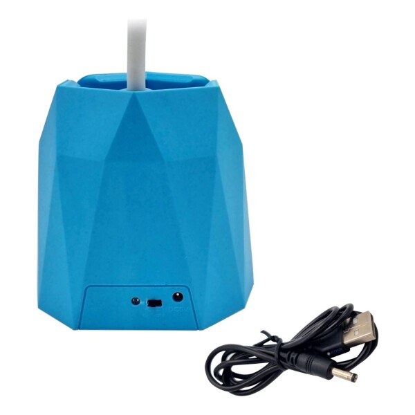 Lampara Tactil Flexible Con Base Porta Lapiz Recargable Led Color Variante Celeste