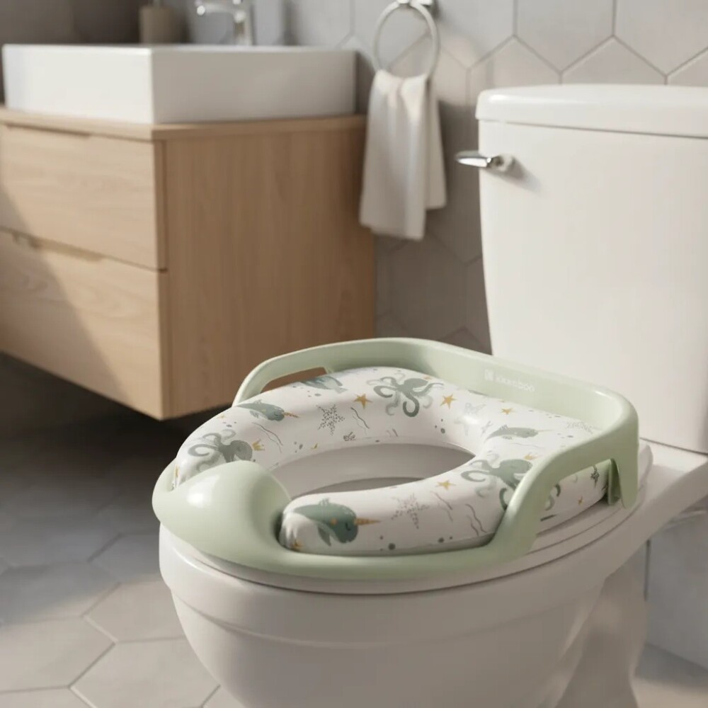 Reductor de inodoro acolchonado KIKKABOO verde