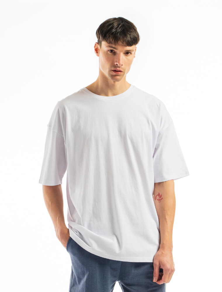 Remera Algodón Oversized Blanco