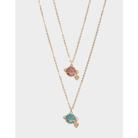 Set De Collares Para Compartir De Planetas Dorado