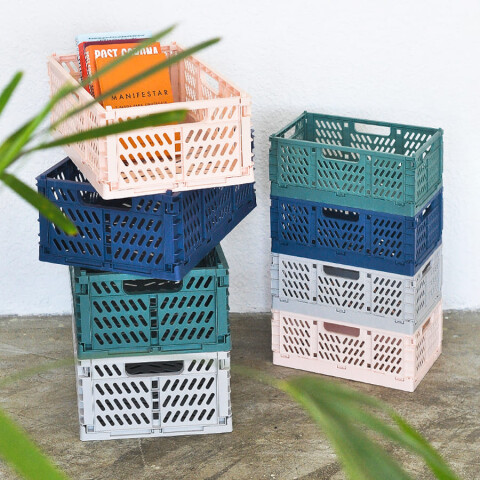 Caja de almacenamiento plegable mediano gris