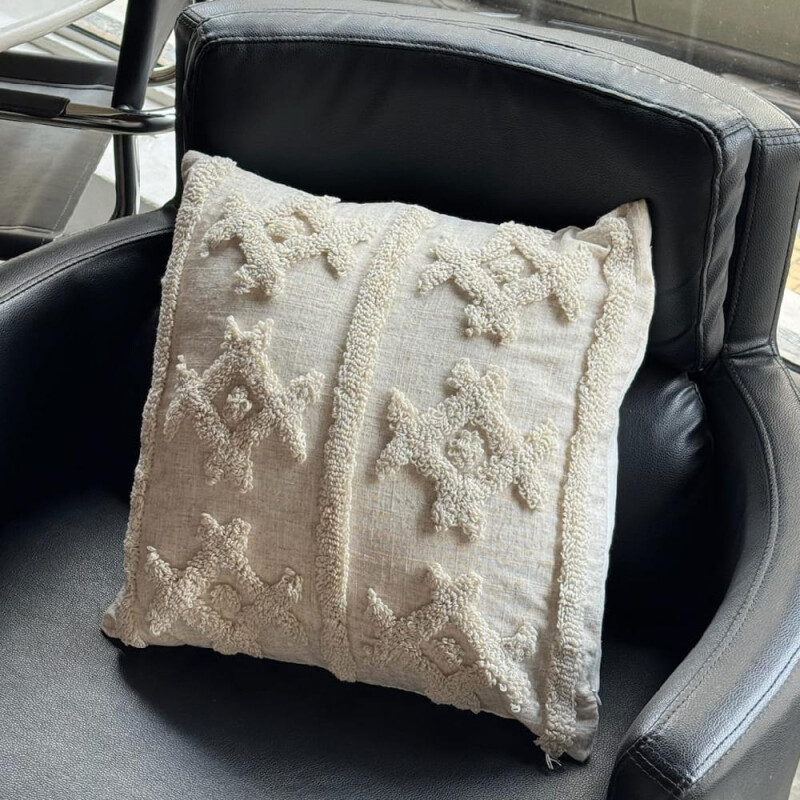 Funda de almohadón rombos beige 45x45cm Funda de almohadón rombos beige 45x45cm