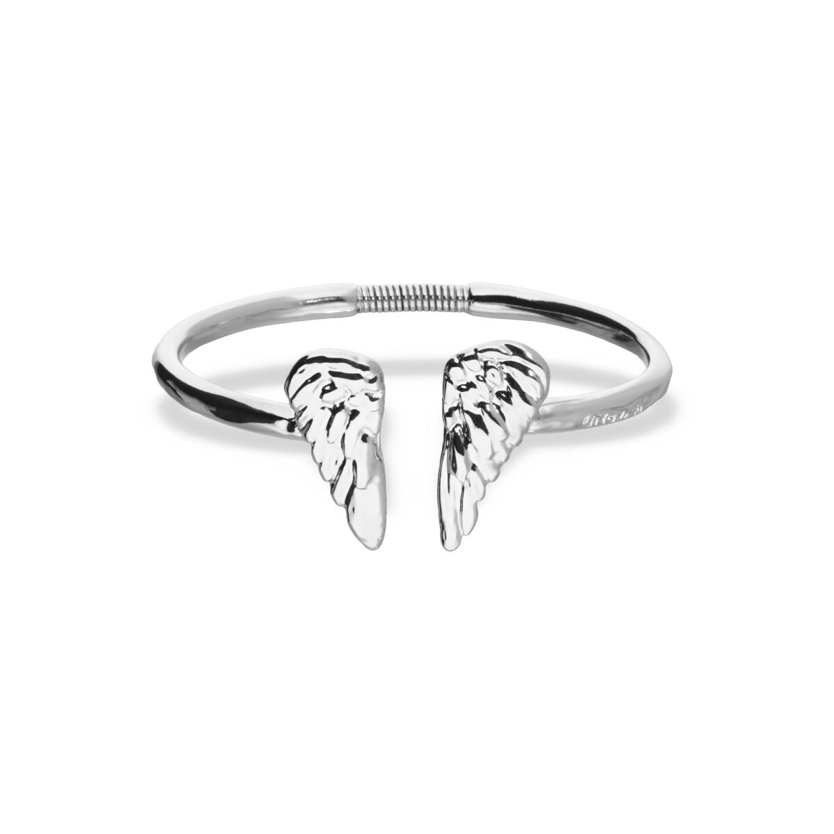 PULSERA RÍGIDA ALEACIÓN DE METALES BAÑADO EN PLATA CON DETALLE DE ALAS EN LOS EXTREMOS - Pulsera 