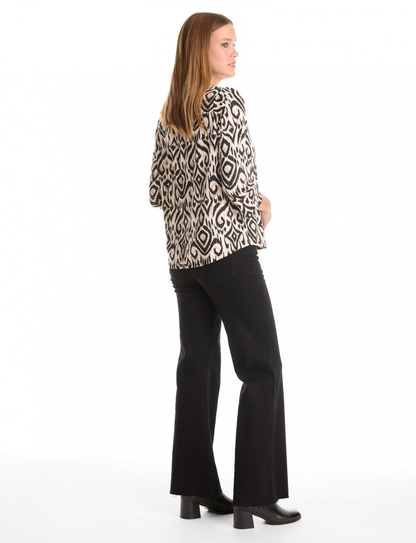 Blusa Print NEGRO/BEIGE