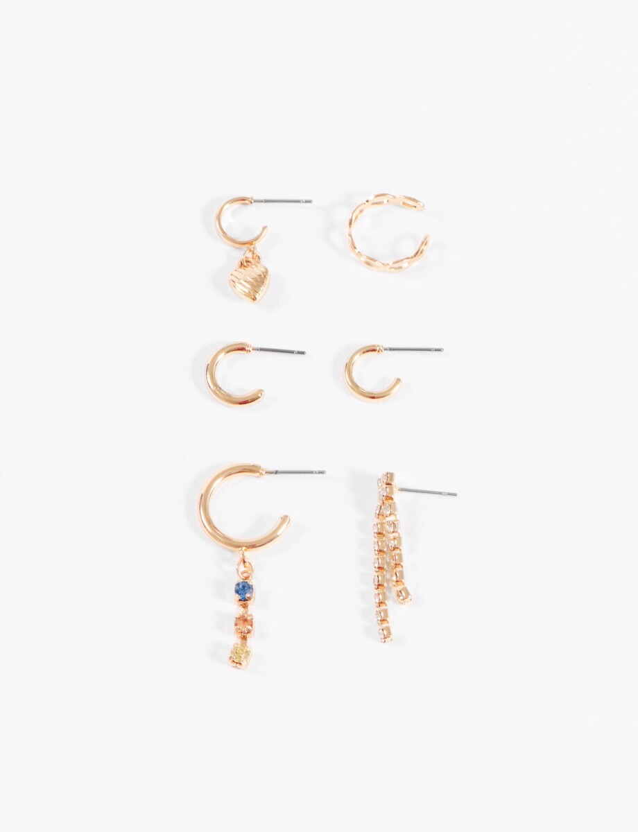 Set earcuff strass - dorado 