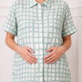 Imagen de Camisa Maternal Pupa – Viscosa suave con bolsillos prácticos Estampa Verde
