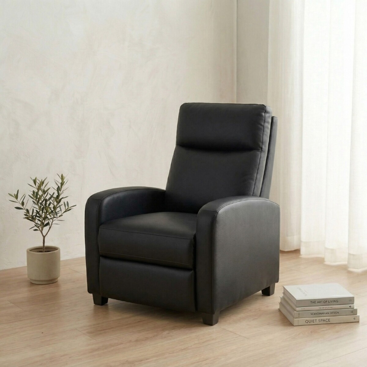 Butaca 1 Cuerpo Tela Repelente al Agua Living - Barrel - Negro Cuerina 