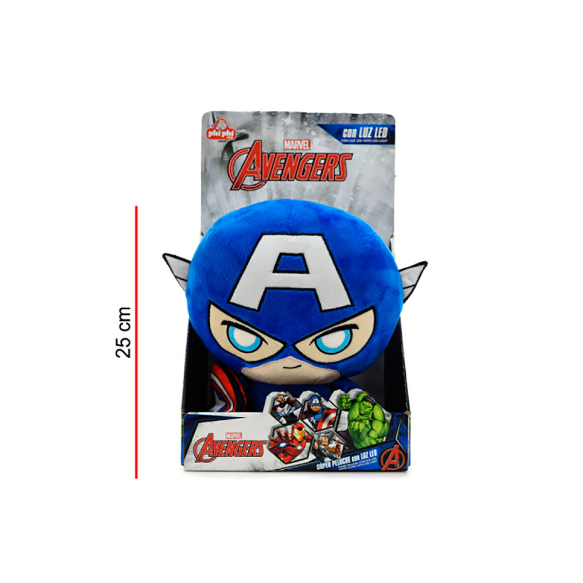 Peluche Marvel Avengers Capitan América con luz led 25cm - 001 