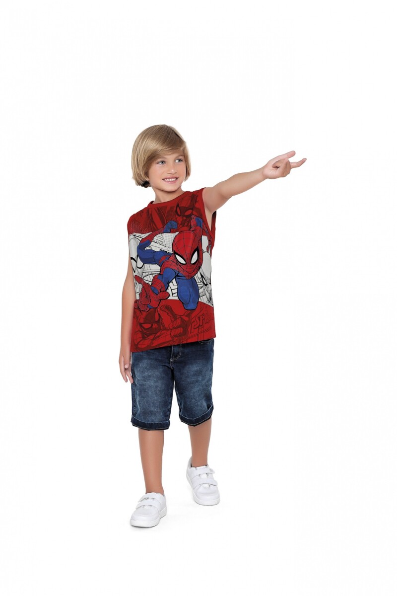 Camiseta Spider Man en tejido de punto - ROJO 