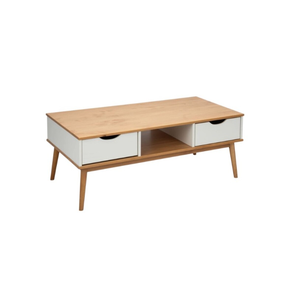 MESA DE CENTRO 2 CAJONES. LÍNEA NORDICA BLANCA 