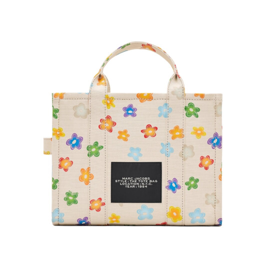 MARC JACOBS - THE WILD DAISY CANVAS MEDIUM TOTE BAG Blanco