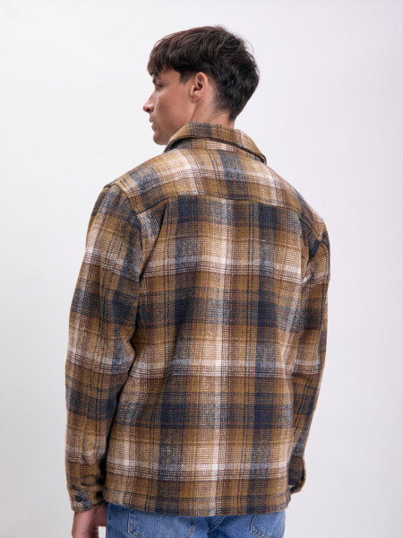 Sobrecamisa cuadros Tostado