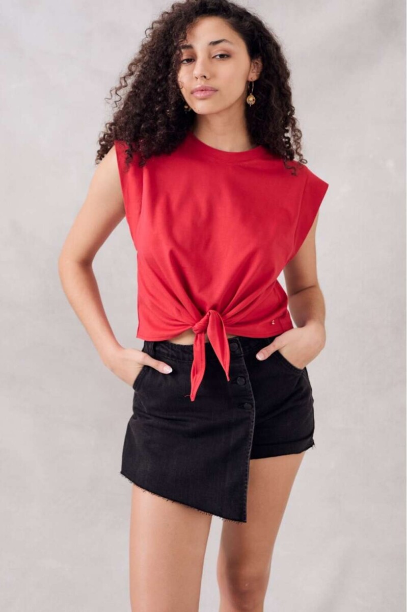 Top Algodon Peinado - Rojo 