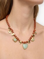 Collar Corto Con Colgantes De Piedras multicolor