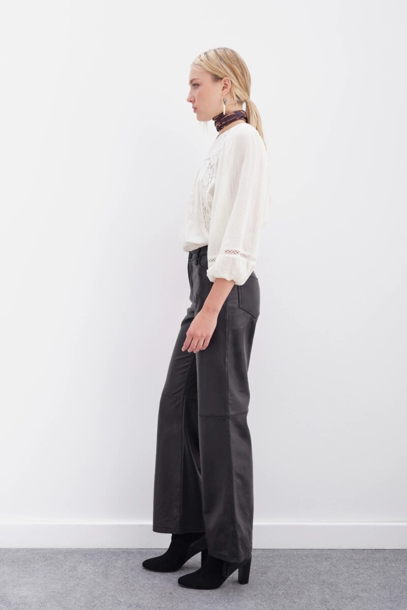 Pantalon Oxford Cuero Negro