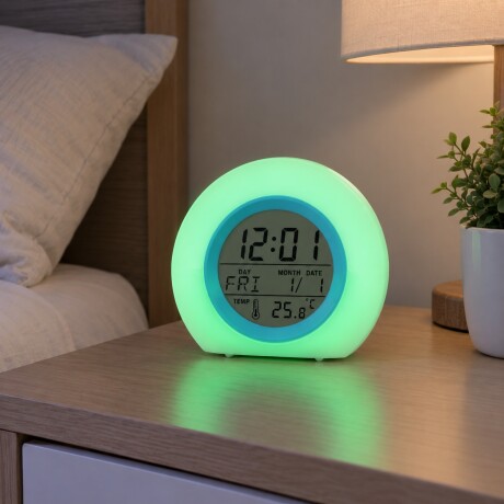 Reloj Despertador con Sonido y Luces AZUL