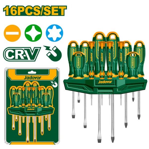Set Destornillador x16 CRV PH+SL+T Set Destornillador x16 CRV PH+SL+T
