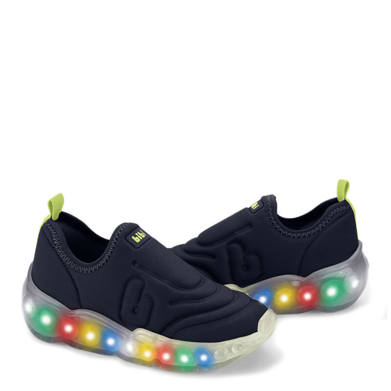 Championes de Niño Bibi Roller Celebration 3.0 Luces Azul Marino - Amarillo Fluo