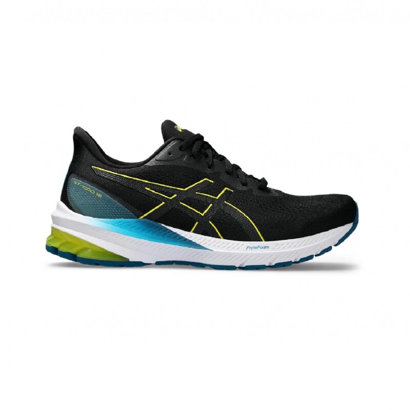 Asics Gt-1000 12 Black/bright Yellow Hombre Negro-amarillo Fluo