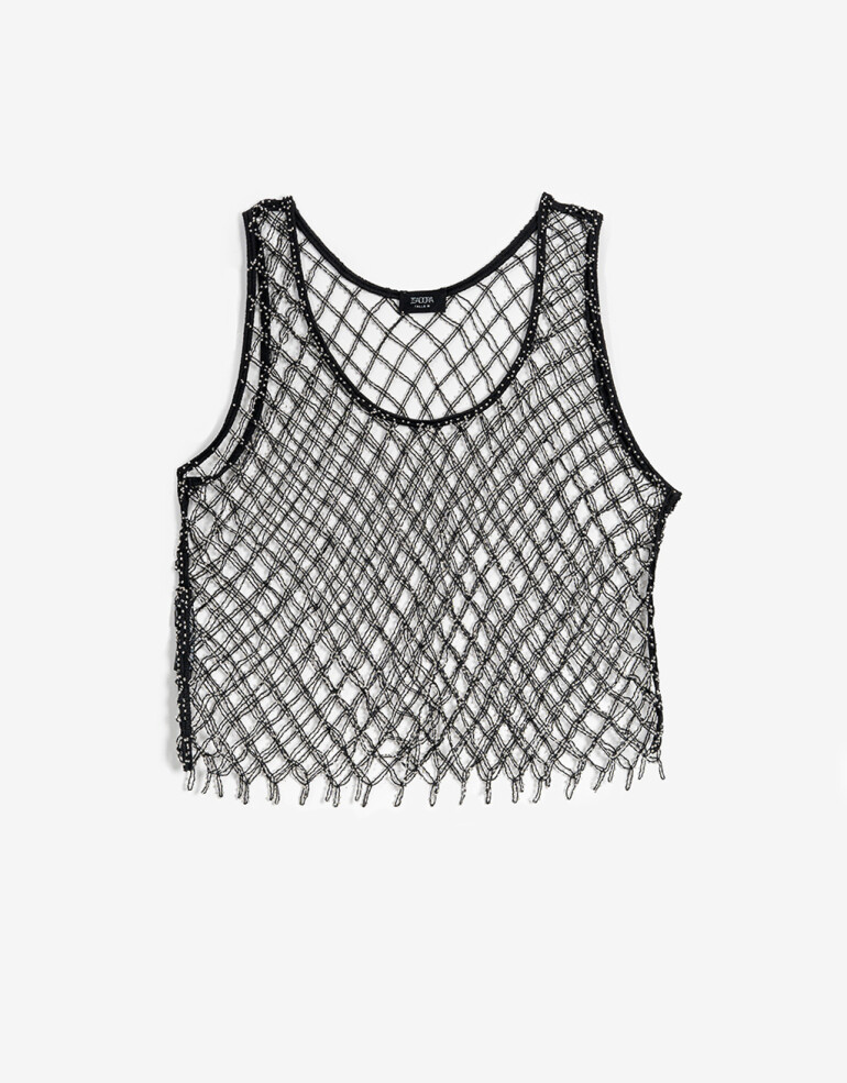 Tops Top De Red Hilado - Negro