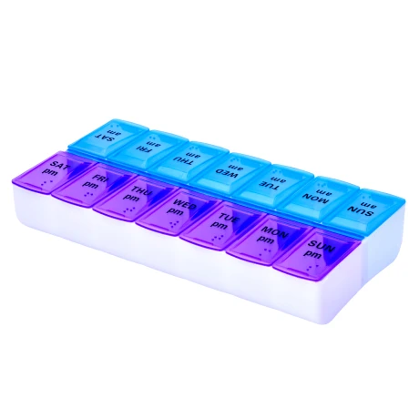 Pastillero semanal dos toma diaria organizador remedios Sin Color