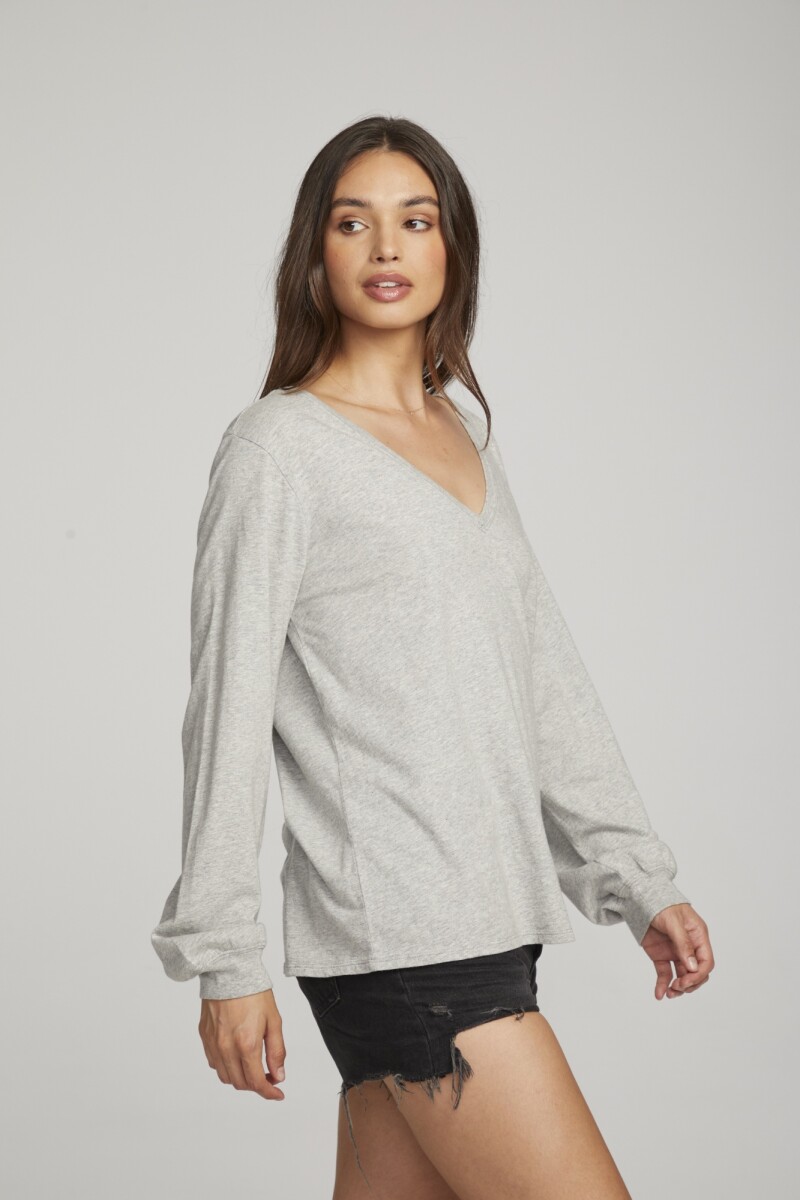 COTTON JERSEY KARA LONG SLEEVE Gris