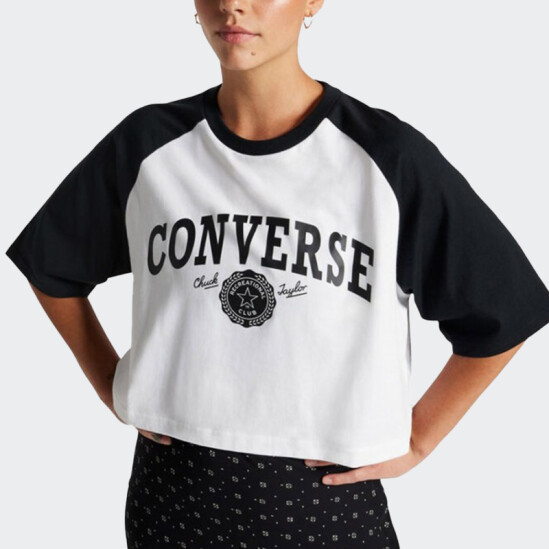 Remera Converse Retro Chuck Cropped Tee Blanco