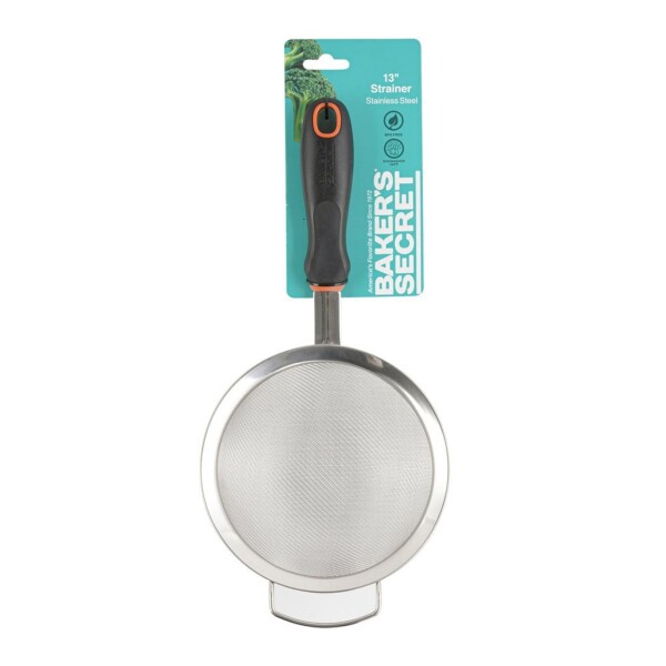 Colador de Acero Inoxidable 16 cm Negro | Baker's Secret BS40195 Colador de Acero Inoxidable 16 cm Negro | Baker's Secret BS40195