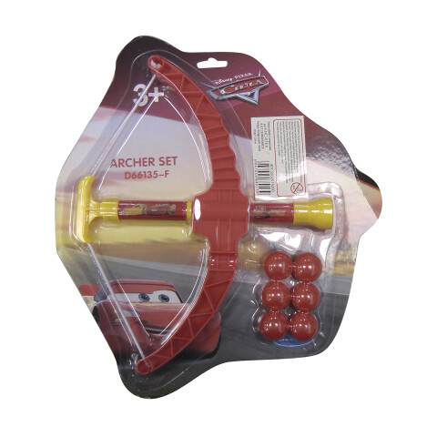Juguete Set Arco Y Flecha Cars 28 Cm Con 6 Bolitas U