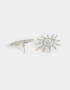Aros Colgantes Cortos Soles Aro Espiral Con Sol - Plateado