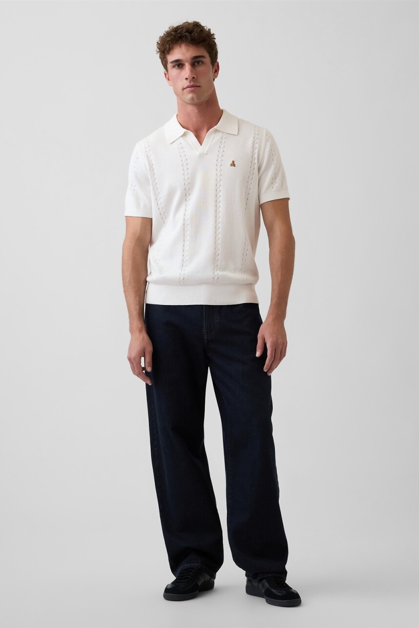 Buzo Tipo Polo Brannan Hombre New Off White Opt4