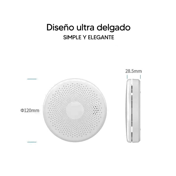 Detector Combinado De Humo Y Co2 Con Wifi Y Alarma Tuyasmart Acj-cs01w TUYA SMART SENSOR HUMO Y CO2 WIFI CS01W