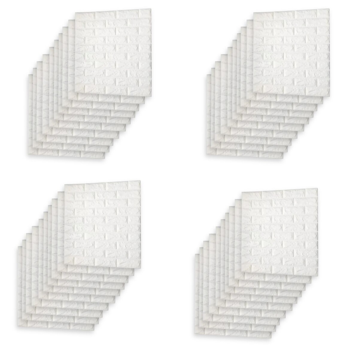40 Placas Revestimiento Pared Autoadhesiva 70x77cm Promo X40 - Blanco 