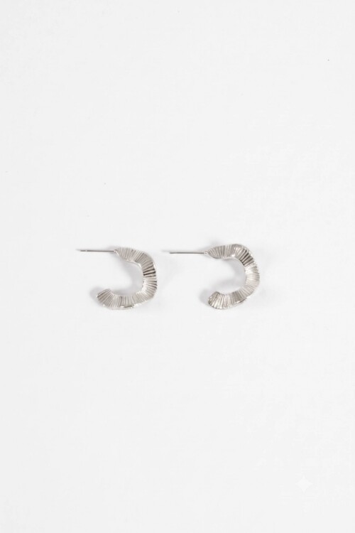 Aros acero wavy plateado