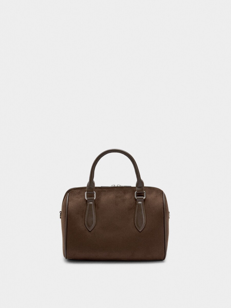 Bolso Tote Con Efecto Piel S marron