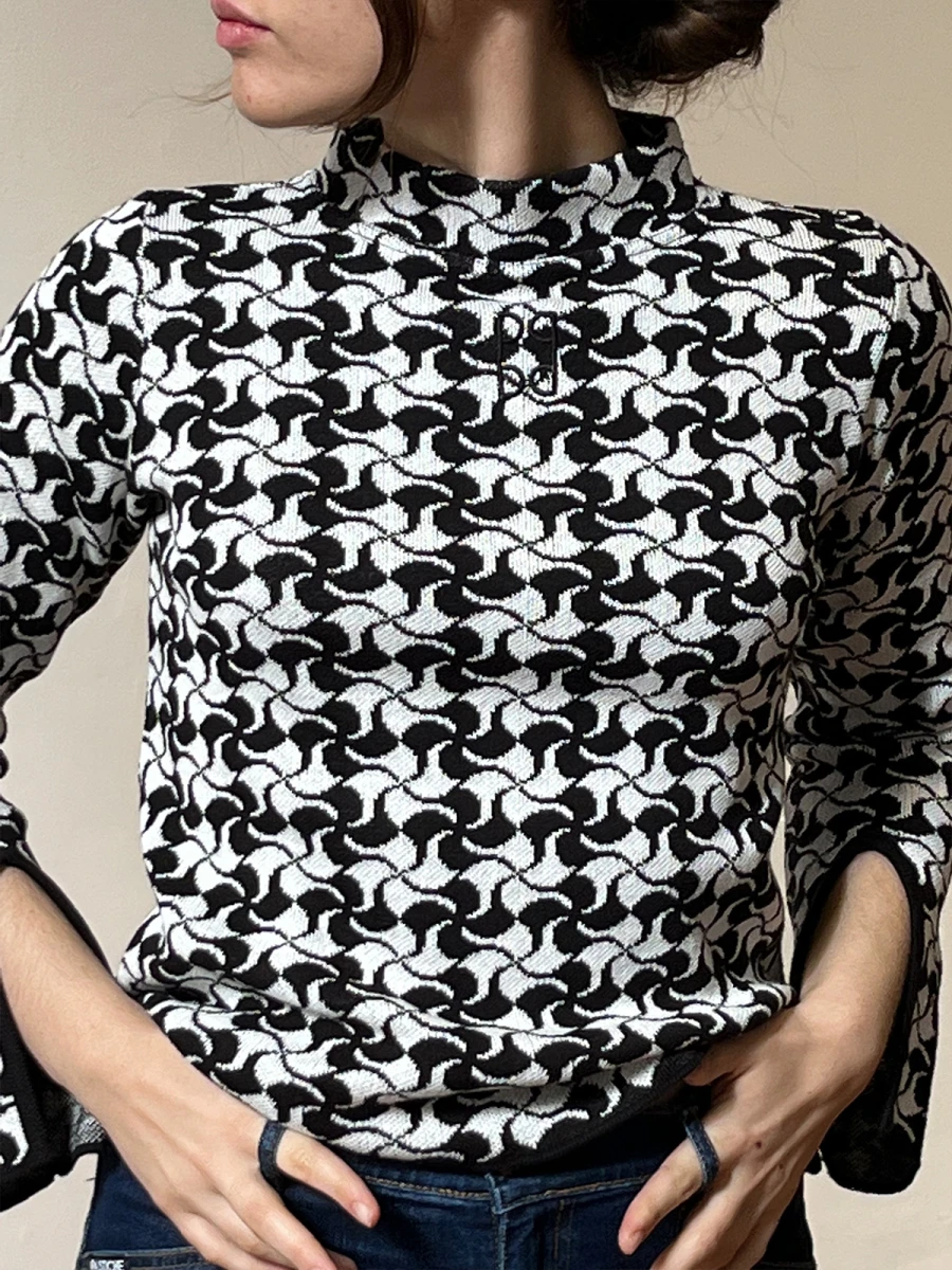 Polera Lee print - Black/white 