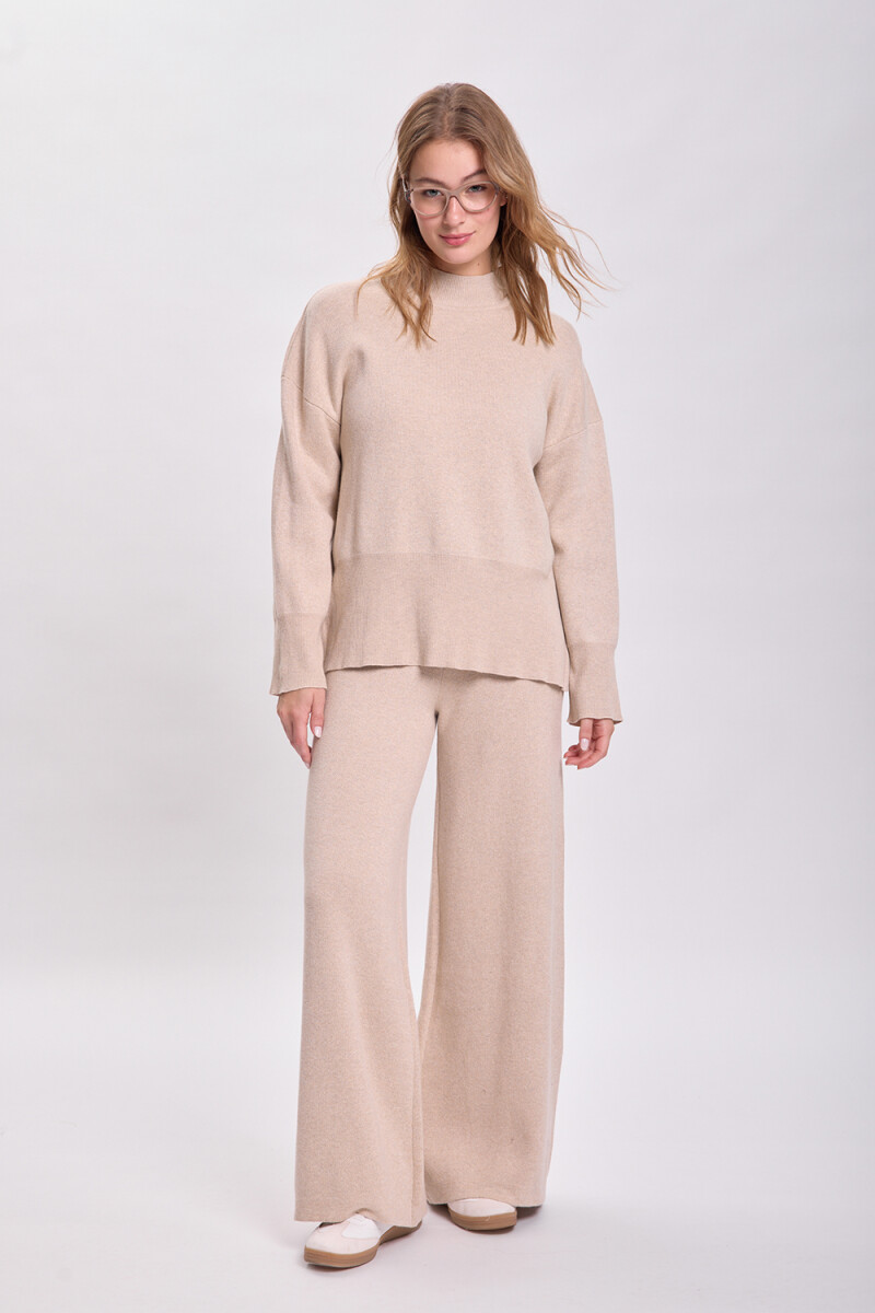 Pantalón punto Beige