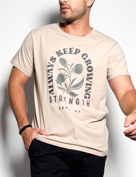 Remera estampada Isai Beige