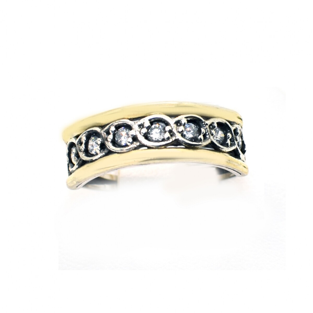 Anillo en Oro y Plata 925 con Zirconias 