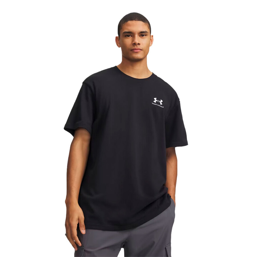 Remera de Hombre Under Armour Logo Heavyweight Short Sleeve Negro