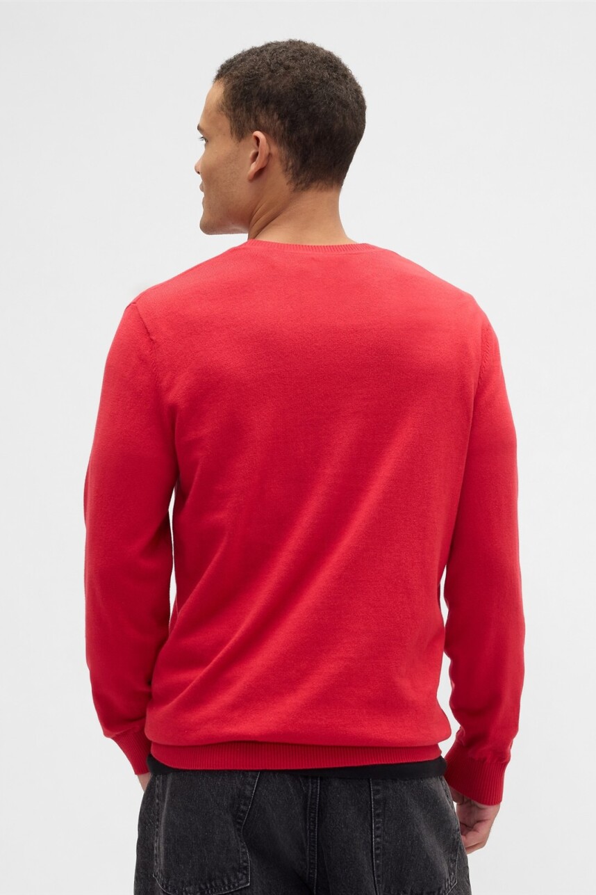 Buzo Algodón Cuello Redondo Hombre Modern Red