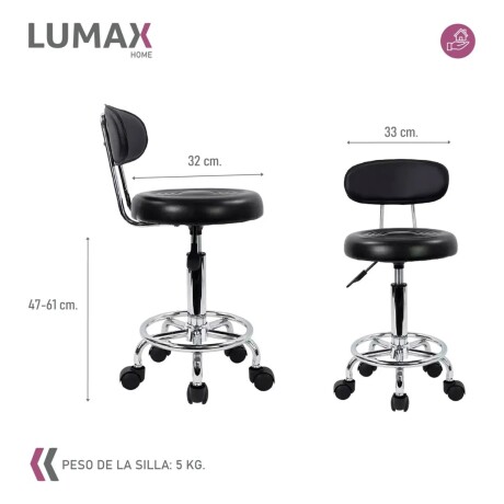 Taburete Banco Elam Eco cuero Premium Negro