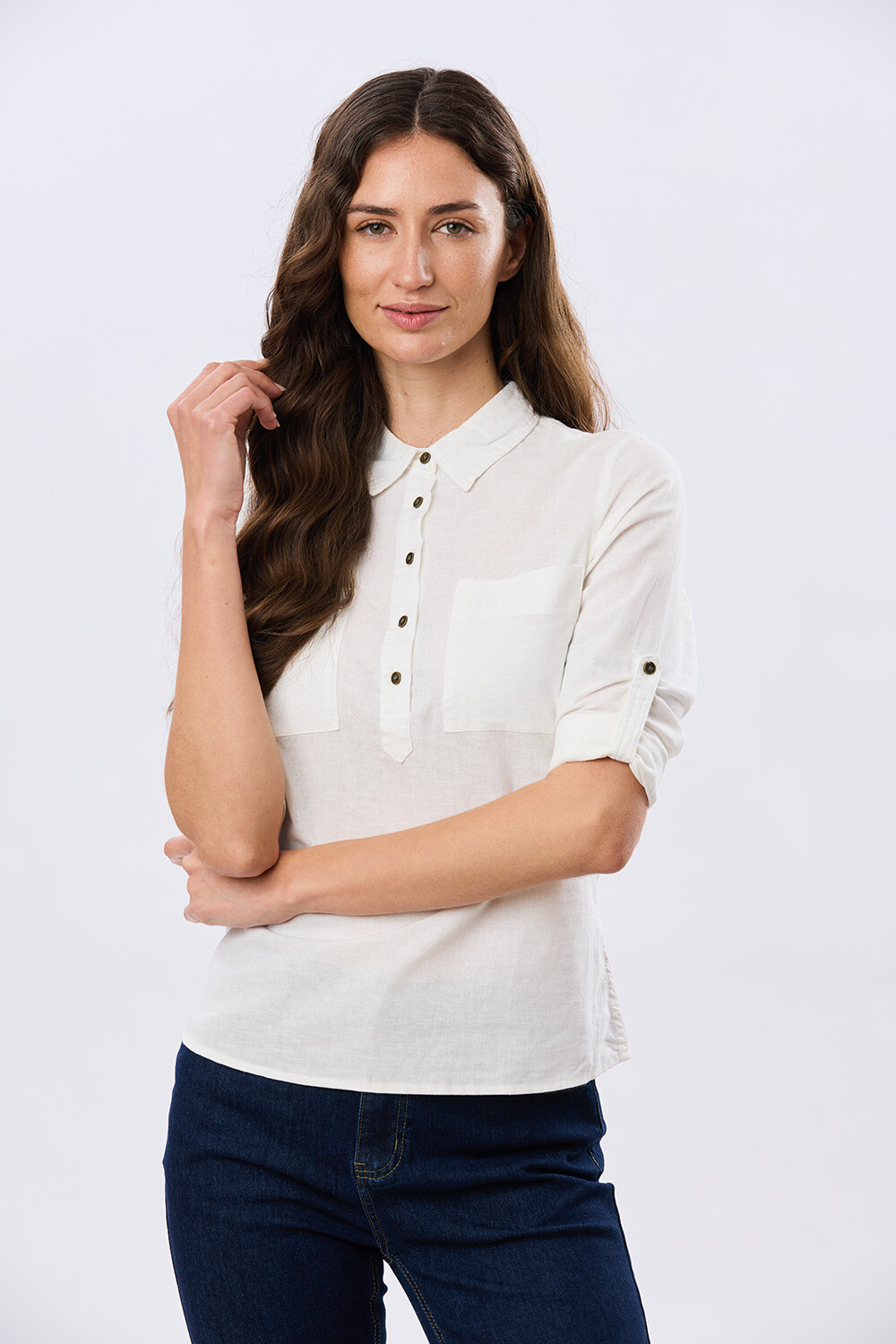 CAMISA DE LINO Blanco