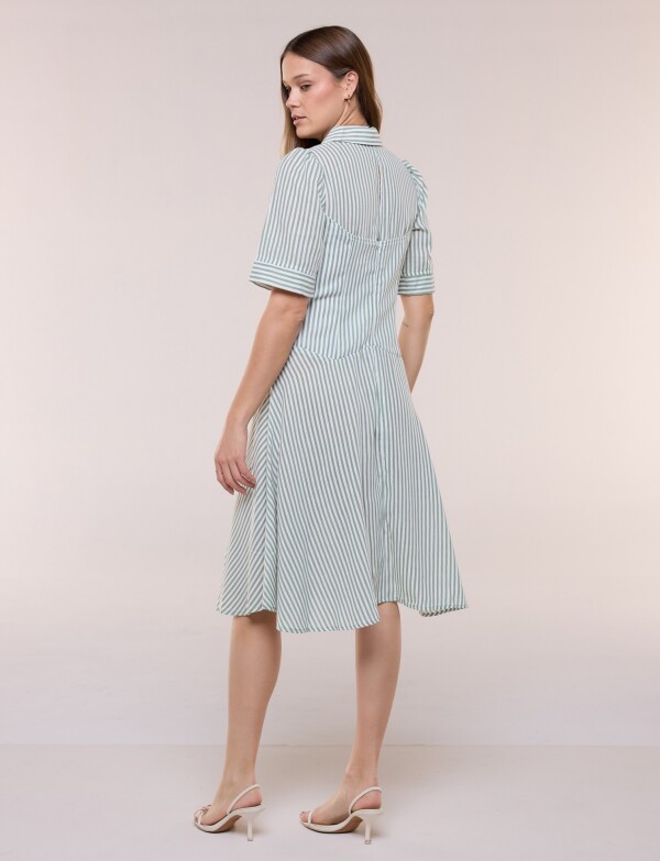 Vestido Camisero Midi Lineas VERDE/MULTI